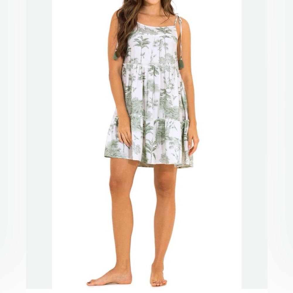 MAAJI Coco Forest Chinni Swim Cover-up Mini Dress In Green size L